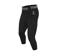 VanKee Pantaloni a Compressione Uomo 3/4 con Tasche Sport Running Leggings Fitness Tights Pantaloni Asciugatura Rapida Sweat Base Layer Bottoms per Basket Calcio Yoga Palestra
