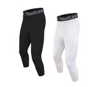 VanKee Pantaloni a Compressione Uomo 3/4 Leggings Atletico Tight Running Asciugatura Rapida Pantaloni di Base Sportivi Pantaloni per Ciclismo Basket Yoga Palestra
