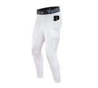 VanKee Uomo Pantaloni a Compressione con Tasche Sport Running Leggings Fitness Tights Quick Drying Sweat Bottoms Basketball Football Yoga Gym