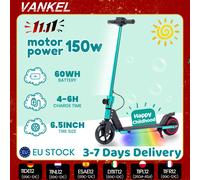 Vankel S32 Monopattino elettrico per bambini, scooter pieghevole da 6,5 pollici, motore da 150W, batteria da 60Wh, veicolo elettrico per bambini dai 6 ai 12 anni