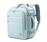 VANKEV Zaino da Viaggio Aereo per EasyJet Lufthansa British Airways Jet2 Espandibile 45x36x20 a 45x36x25, 32L a 40L, Bagaglio a Mano Per Viaggi Adatta a Laptop da 15,6 Pollici Blu Chiaro