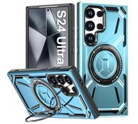 Vanki Custodia per Samsung Galaxy S24 Ultra con supporto magnetico ad anello a 360°, militare, antiurto, per Samsung S24 Ultra Case, antigraffio, per Galaxy S24 Ultra (blu)