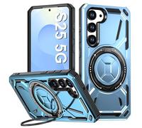 Vanki Custodia per Samsung Galaxy S25 con magnete [supporto magnetico ad anello a 360°] militare, antiurto, per Samsung S25/S24, antigraffio, per Samsung Galaxy S24 (blu)