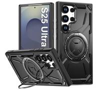 Vanki Custodia per Samsung Galaxy S25 Ultra con [supporto magnetico ad anello a 360°] militare antiurto custodia protettiva per Samsung S25 Ultra Case antigraffio per Galaxy S25 Ultra (nero)