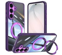 Vanki Custodia per Samsung Galaxy S26 5G, compatibile con Mag-Safe con supporto S26, magnetica, con supporto ad anello a 360°, trasparente, protezione dalle cadute per Samsung S26 (viola)