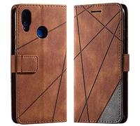 Vankii Cover per Huawei P20 Lite, Flip Caso Libro Premium Portafoglio Custodia in Pelle PU Magnetica,Custodia Pelle Sintetica TPU Silicone Antiurto,Funzione Supporto Slot Schede (Marrone)