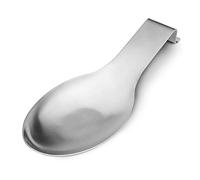 VanlonPro Poggiamestolo in acciaio inox, supporto per spatola, mestolo, in acciaio inox, finitura spazzolata, lavabile in lavastoviglie, 24 x 9,5 cm (argento, 1 pezzo)