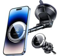 VANMASS Supporto Magnetico Porta Cellulare Auto [2023 Ultimate Magnet] Supporto Cellulare per Accessori Magsafe-Saughandy, Dashboard Vent Windshield Dash Stand per iPhone 14 Pro Max 13 12 Samsung