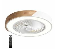 VanMe Ventilatore da Soffitto con Luce, Moderno Indoor LED Dimmable Ventilatori da Soffitto con Telecomando, Smart 3 Light Color Change e 6 velocità della Ventola, inversione Senso di Rotazione (Colo