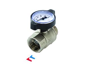 Vanne à bille TECEfloor, avec thermomètre, RP1 \"xR1\", 77381008, 77381008