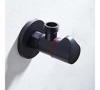 Vanne pour Robinet de Salle de Bain, soupape d'eau de Toilette Noire, 1/2 Pouce en Laiton d'arrêt de vanne pour Douche, vannes de Robinet pour lavabo de Cuisine, pour Les Toilettes, Noir A