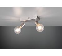 VANNES BARRA 2 SPOTS ORIENTABILI ACCIAIO SATINATO L. 26CM ATTACCO E27