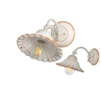 VANNI LAMPADARI - Applique da Parete Interno Agnese - Lampada da Parete con Braccio Orientabile in Ceramica Decorata a Mano - Applique Camera da Letto - Bagno - Cucina - Soggiorno, Ocra
