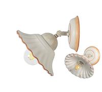 VANNI LAMPADARI - Applique da Parete Interno Agnese - Lampada da Parete Orientabile con Snodo in Ceramica Decorata a Mano - Applique Camera da Letto - Bagno - Cucina - Soggiorno, Ocra