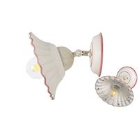 VANNI LAMPADARI - Applique da Parete Interno Agnese - Lampada da Parete Orientabile con Snodo in Ceramica Decorata a Mano - Applique Camera da Letto - Bagno - Cucina - Soggiorno, Rosa