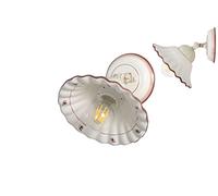 VANNI LAMPADARI - Applique da Parete Interno Agnese - Lampada da Parete Orientabile con Snodo in Ceramica Decorata a Mano - Applique Camera da Letto - Bagno - Cucina - Soggiorno, Marrone