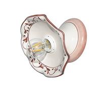 VANNI LAMPADARI - Applique da Parete Interno Edera - Lampada da Parete Monoblocco in Ceramica- Applique da Interno Decorata a Mano - Applique Camera da Letto - Bagno - Cucina - Soggiorno, Marrone