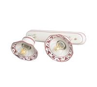 VANNI LAMPADARI - Applique da Parete Interno Edera - Lampada da Parete Orientabile 2 Luci in Ceramica Decorata a Mano - Applique Camera da Letto - Bagno - Cucina - Soggiorno, Rosa