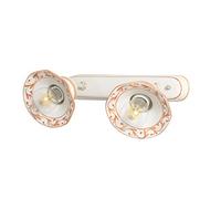 VANNI LAMPADARI - Applique da Parete Interno Edera - Lampada da Parete Orientabile 2 Luci in Ceramica Decorata a Mano - Applique Camera da Letto - Bagno - Cucina - Soggiorno, Ocra