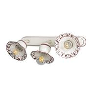 VANNI LAMPADARI - Applique da Parete Interno Edera - Lampada da Parete Orientabile 3 Luci in Ceramica Decorata a Mano - Applique Camera da Letto - Bagno - Cucina - Soggiorno, Marrone