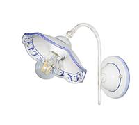 VANNI LAMPADARI - Applique da Parete Interno Edera - Lampada da Parete Orientabile con Braccio- in Ceramica Decorata a Mano - Applique Camera da Letto, Bagno, Cucina, Soggiorno- Blu