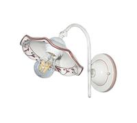 VANNI LAMPADARI - Applique da Parete Interno Edera - Lampada da Parete Orientabile con Braccio- in Ceramica Decorata a Mano - Applique Camera da Letto, Bagno, Cucina, Soggiorno- Marrone