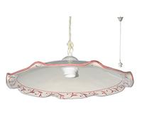 VANNI LAMPADARI - Sospensione Edera in Ceramica - Lampadario Decorato a Mano per Camera da Letto, Soggiorno, Cucina, Bagno - Made in Italy - 40 cm - Rosa