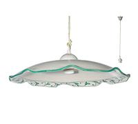 VANNI LAMPADARI - Sospensione Edera in Ceramica - Lampadario Decorato a Mano per Camera da Letto, Soggiorno, Cucina, Bagno - Made in Italy - 40 cm - Verde