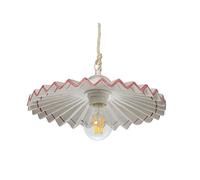 VANNI LAMPADARI - Sospensione Plissè in Ceramica - Lampadario Decorato a Mano per Soggiorno, Camera da Letto, Taverna, Cucina - Stile Rustico - 30 cm, Rosa