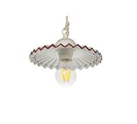 VANNI LAMPADARI - Sospensione Plissè in Ceramica - Lampadario Decorato a Mano per Soggiorno, Camera da Letto, Taverna, Cucina - Stile Rustico - 20 cm, Marrone