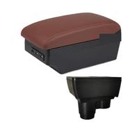 vano portaoggetti auto Per Renault Per Duster 2018-2023 Box Bracciolo Universale Auto Parti Interne Scatola Immagazzinaggio(C6 brown 7USB)