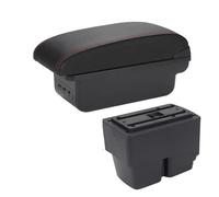vano portaoggetti auto Per Veicolo Scatola Multifunzione Bracciolo Auto Supporto Per Rialzo Console Centrale Porta Fazzoletti Portabicchieri(B1 Black red 3 USB)