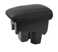 Vano portaoggetti console centrale Box Bracciolo Per City 2012 2013 2014 2015 2016 2017 2018 Accessori(A1 Pelle nera rossa)