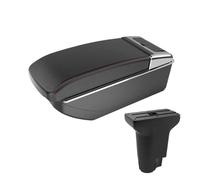 Vano portaoggetti nella console centrale Per Fiat 500 Per Cronos Scatola Portaoggetti Per Bracciolo Centrale Auto Accessori Interni Vano portaoggetti nel bracciolo(B1 Nero rosso NO USB)