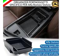 VANO PORTAOGGETTI PER BRACCIOLO ALFA STELVIO PORTA OGGETTI SPECIFICO ORGANIZER