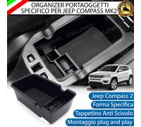 VANO PORTAOGGETTI PER BRACCIOLO PER JEEP COMPASS MK2 PORTA OGGETTI ORGANIZER
