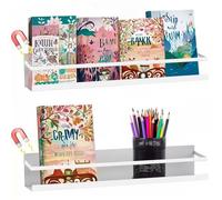 VANPET Scaffale magnetico in metallo per lavagna bianca, libreria magnetica in metallo, scaffale per insegnanti, bambini, aule e ufficio (bianco)