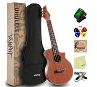 VANPHY Ukulele da concerto professionale da 58 cm Uku Sapele Ukulele per bambini adulti principianti hawaiano Uke viene fornito con kit ukulele starter include borsa da concerto cinghia accordatore