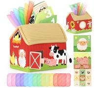 Vanplay Giochi Montessori 6 Mesi, Giochi Educativi Montessori Scatola dei Fazzoletti per Bambini Giochi Neonato 6 7 8 9 10 11 12 Mesi