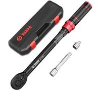 VANPO 1/2” Chiave Dinamometrica 20-220Nm, 72 Dente Auto e Moto Set di Chiavi Dinamometriche 3 Pezzi con 125mm Barra di Prolunga, Adattatore da 1/2“ a 3/8'', per Cambio Gomme