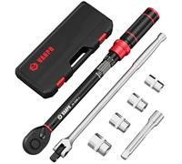 VANPO 1/4 Chiave Dinamometrica 20-220Nm, 72 Dente Set di Chiavi Dinamometriche Auto con 1/2 Barra di Rottura 380mm, 125mm Barra di Prolunga, 17mm/19mm/21mm/23mm Bussole, per Cambio Gomme Auto e Moto