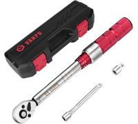 VANPO Chiave Dinamometrica 1/4", 3-25 Nm Set, Precisione ± 3% con Pulsante a Sgancio Rapido, Testa Reversibile 72T con Clic, Barra di Prolunga, Adattatore da 3/8" per Bici da Strada e Mountain, Moto