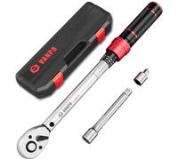 VANPO Chiave Dinamometrica 3/8'', 5-60Nm Moto e Bici Chiavi Dinamometrica Set con Adattatore da 3/8 "a 1/4", Barra di Prolunga 125 mm, 72T Chiave Dinamometrica per Bici, Moto e Cambio Candela Auto