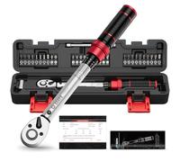 VANPO Chiave Dinamometrica Bici, 1-25NM, Precisione ±3%, 32 Pezzi 1/4” Chiavi Dinamometriche Set con Torx, Phillips, Taglio, Esagonale, Pozidriv per Bici da Strada e Montagna, Moto