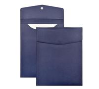 VANRA 1 cartella portadocumenti in pelle ecologica in poliuretano, formato A4, formato A4, impermeabile, con chiusura a bottone magnetico (blu navy)