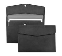 VANRA 1 cartella portadocumenti in pelle PU, formato A4, organizer per documenti, con chiusura magnetica, colore nero