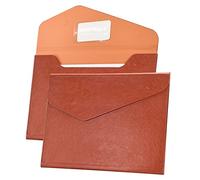 VANRA 1 pezzo cartelle di file in pelle PU espandibile porta documenti File Jacket busta per carta formato A4 con chiusura magnetica invisibile marrone