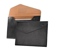 VANRA 1 portadocumenti in pelle PU espandibile, per documenti formato A4, con chiusura magnetica invisibile, colore nero