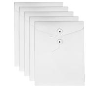 VANRA Cartella portadocumenti a stringa Kraft Busta per archiviazione Progetto Giacca per documenti Lettera Organizzatore Piatto-Non Espanso A4 Formato Lettera (Bianco, Confezione da 5)