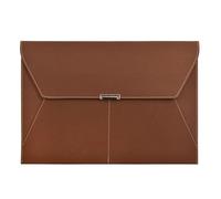 VANRA Cartella portadocumenti, organizer impermeabile, in pelle, con 3 tasche, buste per documenti formato A4, con chiusura magnetica a scatto (marrone)